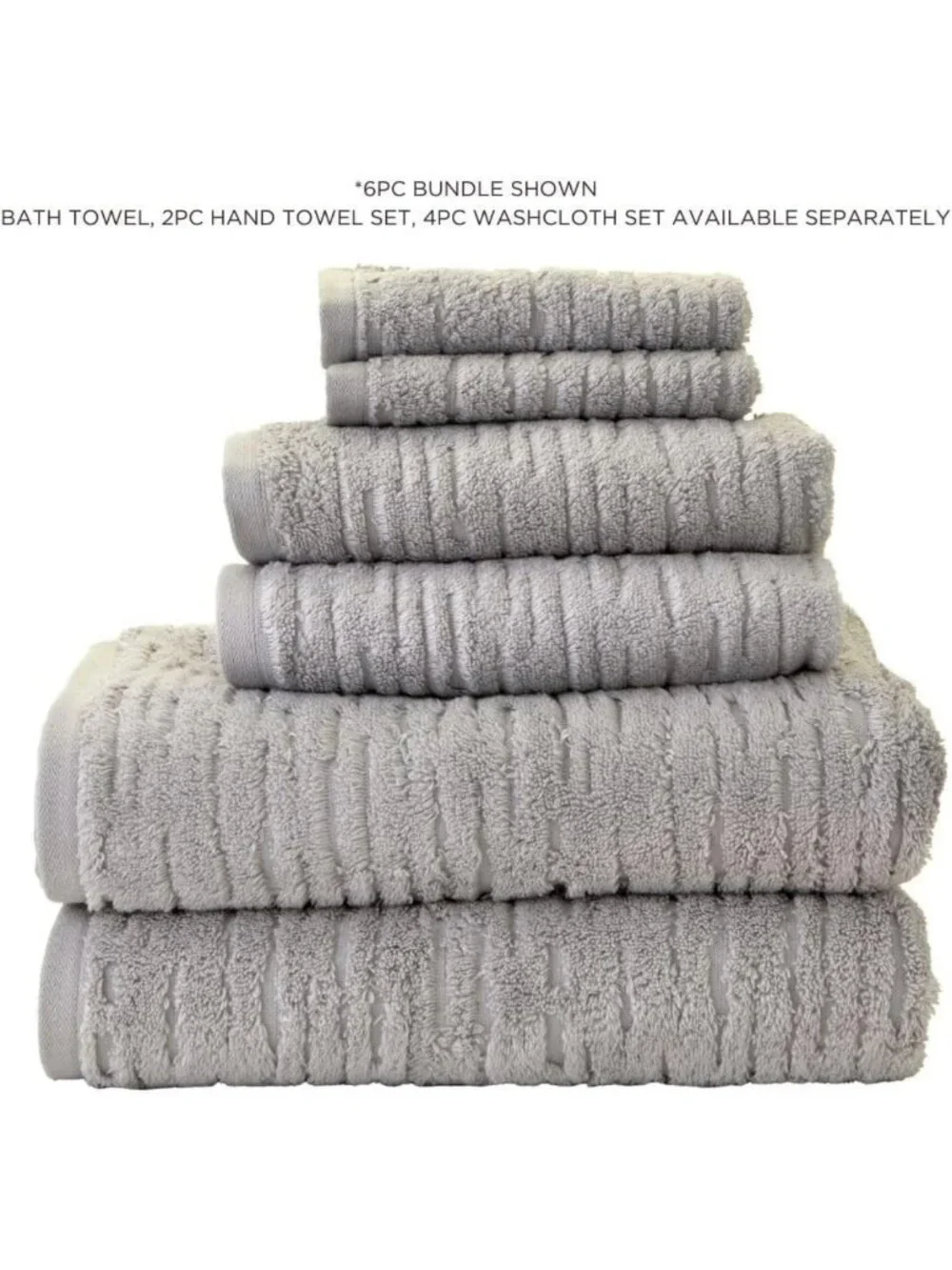 Luxury Cotton Hand Towels Set of 2 for Bath, Kitchen & Bar - Soft Gray Gift
